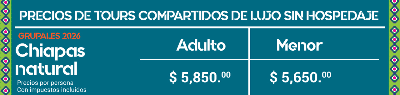 precios del tour chiapas natural, sin hospedaje, viajar bbb
